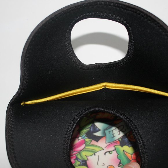 Ed Hardy Neoprene Reusable Wine 2-Bottle Tote Bag - Picture 3 of 5